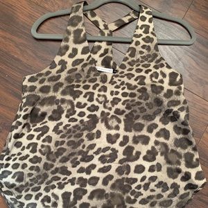 Leopard v-neck racer
